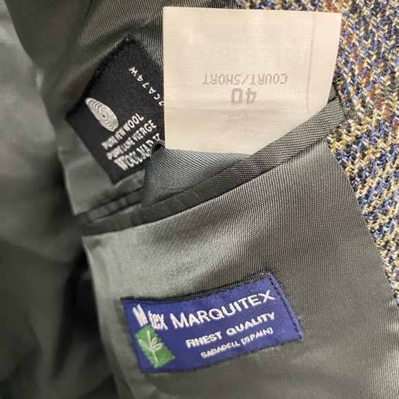 Vintage Men’s Union Made Pure Wool Sport Blazer 40S Marquitex Prince Of Wales - Picture 9 of 9